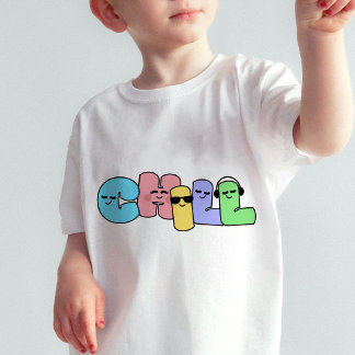 Camiseta gráfica CHILL engraçada para crianças | D