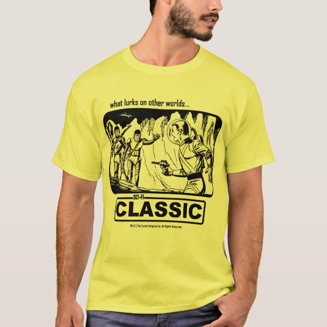 Camiseta gráfica clássica SCI-FI de 1960 (Frente)
