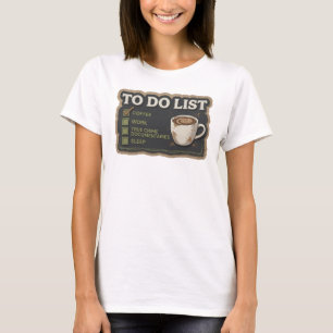 Camiseta Gráfica COISA CRIME TRABALHO CAFÉ Dourado