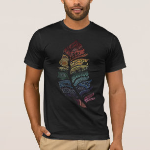 Camiseta Gráfica Colorida de Arte Tribal Abstrata