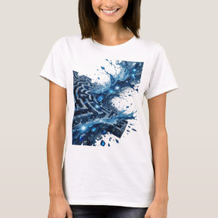 Camiseta Gráfica com BELAS JOIAS AZUIS PRATEADAS N