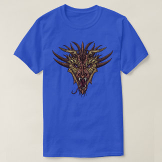 Camiseta Gráfica com Cabeça de Dragão Rosnando