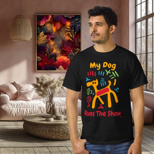 Camiseta Gráfica com Cachorro em Arte Pop Ousada