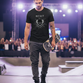 Camiseta Gráfica com Caveira e Coração em Estilo G