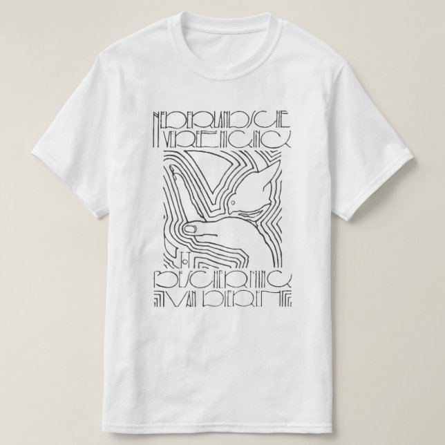 Camiseta Gráfica com Desenho de Linha de Pássaro V (Frente do Design)