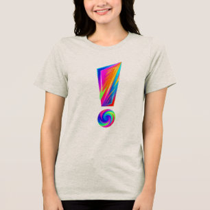 Camiseta Gráfica com Frente de Exclamação e Verso