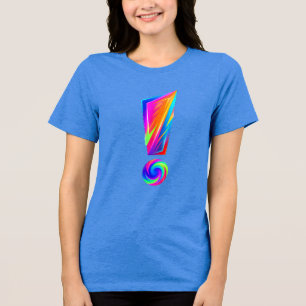 Camiseta Gráfica com Frente de Exclamação e Verso
