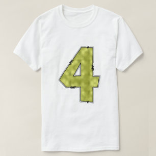 Camiseta Gráfica com Número 4 Costurado Estilizado
