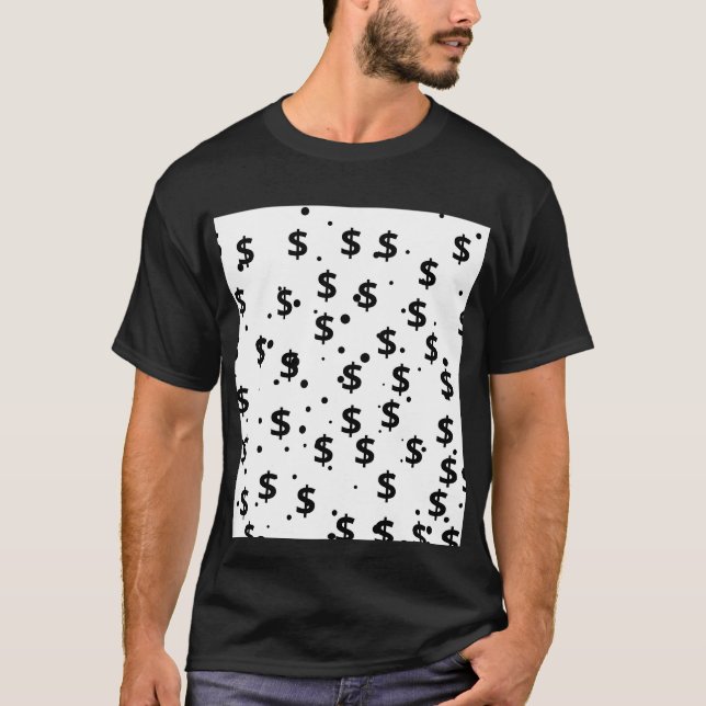 Camiseta Gráfica com Símbolo de Dólar em Negrito " (Frente)
