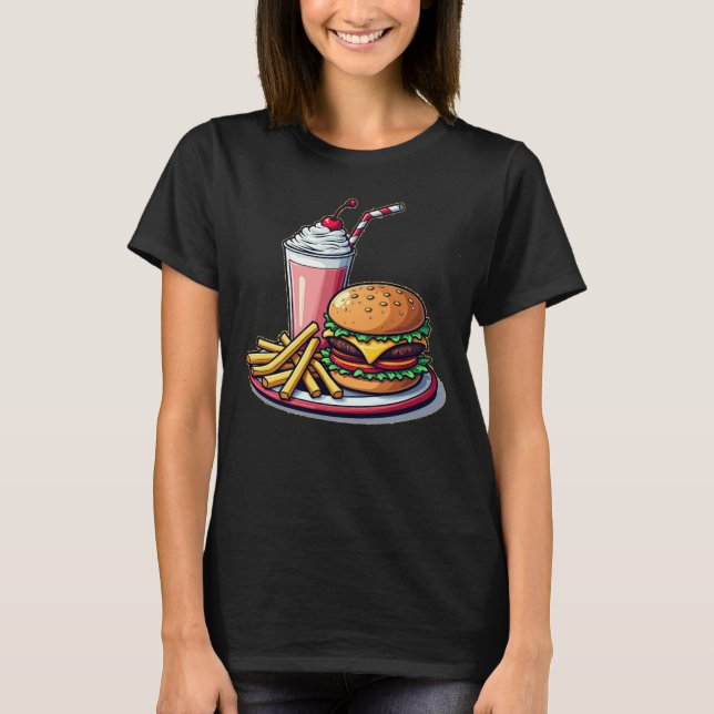 Camiseta Gráfica Comida Retro-Diner (Frente)