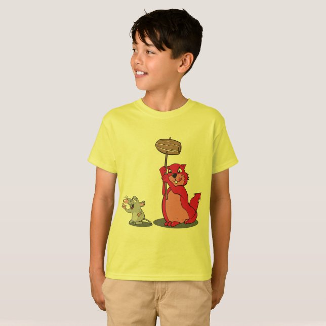 Camiseta Gráfica Cool Red Cat e Mouse Boys - Diver (Frente Completa)