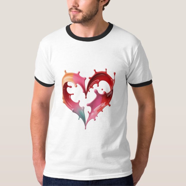 Camiseta Gráfica Coração Pastel (Frente)