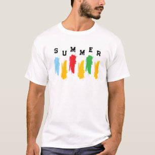 Camiseta Gráfica Cores Vibrações de Verão Minimali