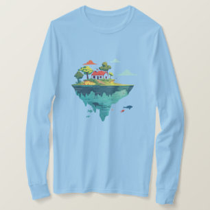Camiseta Gráfica Cottage na Ilha Flutuante – Fanta