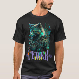 Camiseta Gráfica Cyber Wolf