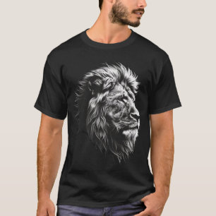 Camiseta Gráfica Da Cabeça De Leão Majestoso - Te