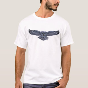 Camiseta Gráfica da Coruja Cinzenta em Voo