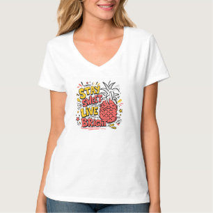 Camiseta Gráfica de Abacaxi Tropical Fofa