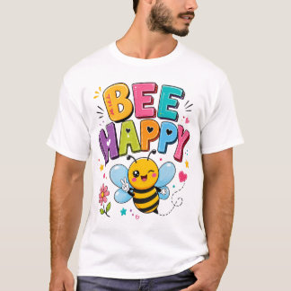Camiseta Gráfica de Abelha Fofa 'Bee Happy' | Desi