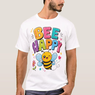 Camiseta Gráfica de Abelha Fofo Feliz Abelha Des