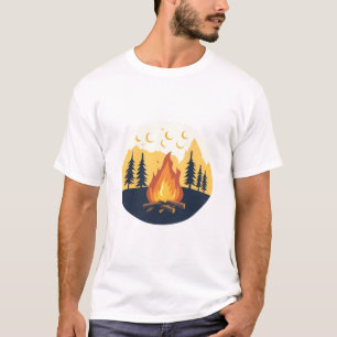 Camiseta Gráfica de Acampamento de Verão Retro