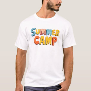 Camiseta Gráfica de Acampamento de Verão Retrô