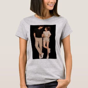 Camiseta Gráfica de Amor para Casal Matc