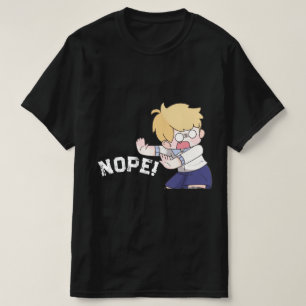 Camiseta Gráfica de Anime Nope Meme Cabelo Loiro