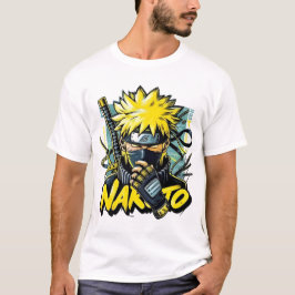 Camiseta Gráfica de Anime – Personagem de Cabelo A
