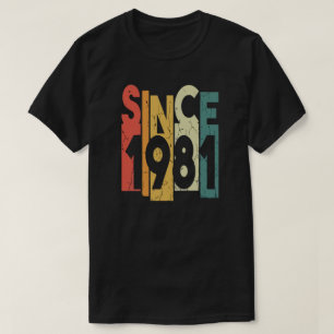 Camiseta Gráfica de Aniversário Vintage Desde 1981