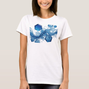 Camiseta Gráfica de Arte Abstrata Azul Ousada v2