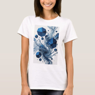 Camiseta Gráfica de ARTE ABSTRATA Azul Vibrante