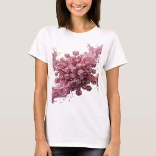 Camiseta Gráfica de Arte Abstrata Prateada da Moda