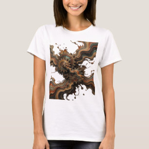 Camiseta Gráfica de Arte Abstrata Prateada e Estil