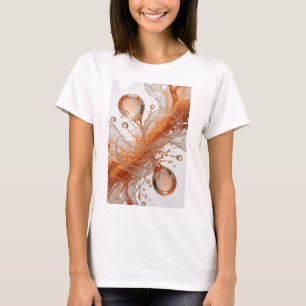 Camiseta Gráfica de Arte Abstrata Prateada que Cha