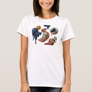 Camiseta Gráfica de ARTE ABSTRATA Rosa Marcante