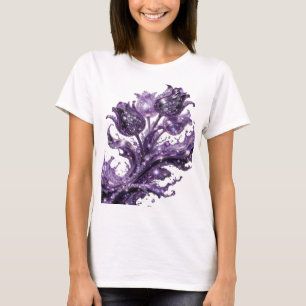 Camiseta Gráfica de Arte Abstrata Roxa Chamativa
