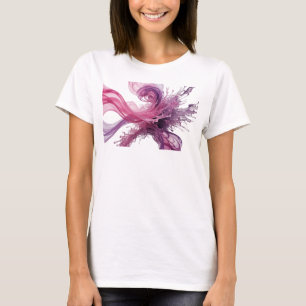 Camiseta Gráfica de Arte Abstrato Chic Prata