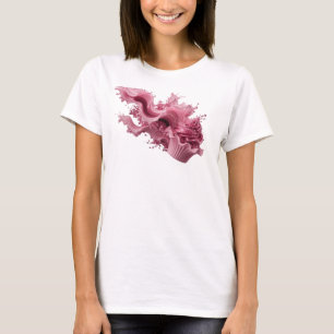 Camiseta Gráfica de Arte Abstrato Rosa CrocanTE