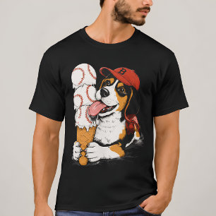 Camiseta Gráfica de Beagle Engraçado com Cones de
