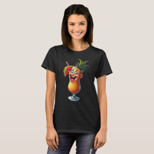 Camiseta Gráfica de Bebida Tropical Engraçada para