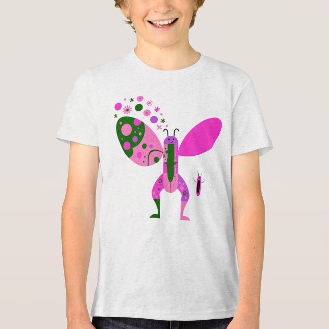 Camiseta Gráfica de Borboleta Colorida (Frente)