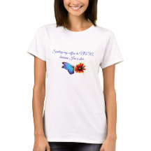 Camiseta Gráfica de Borboleta e Flor Estética | Fo