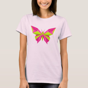 Camiseta Gráfica de Borboleta Geométrica de Origam