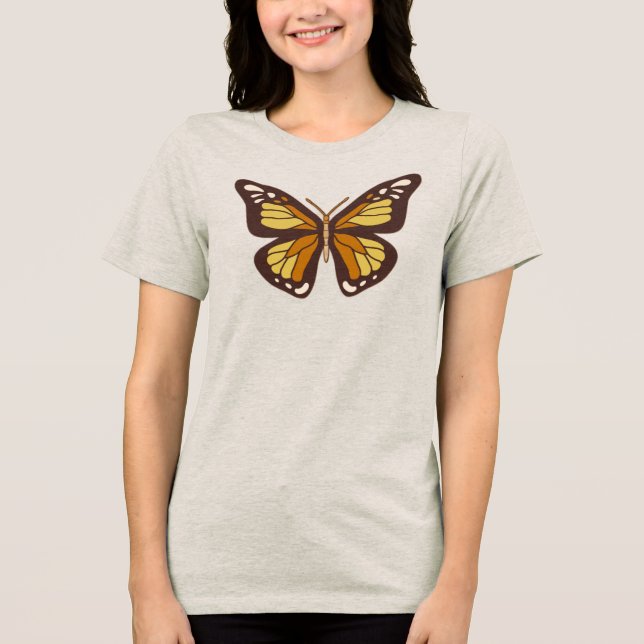 Camiseta Gráfica de Borboleta Monarca para Mulhere (Frente)