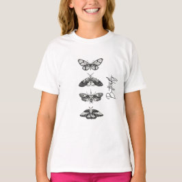 Camiseta Gráfica de Borboleta Vintage para adolesc