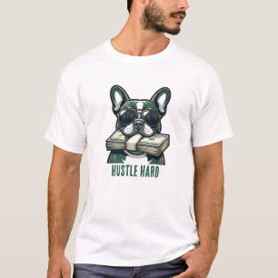 Camiseta Gráfica de Bulldog Francês Hustle Hard Co