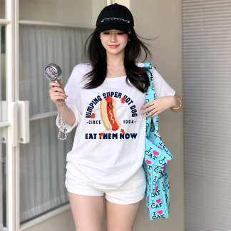 Camiseta Gráfica de Cachorro-Quente Engraçado Desd