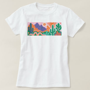Camiseta Gráfica de Cacto do Deserto do Sudoeste