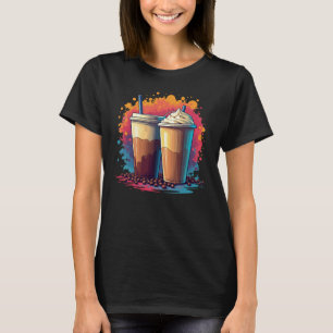 Camiseta Gráfica de Café, Quente e Frita, de uso f
